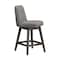 Armen Living Amalie Swivel Counter Stool in Gray Oak Wood Finish with Mocha Fabric 840254332058 - alternate 10